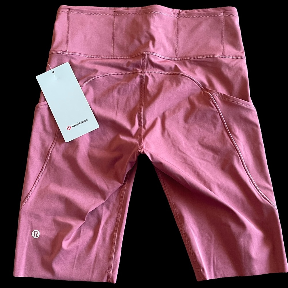 Lululemon Pink Fast and Free Biker Shorts